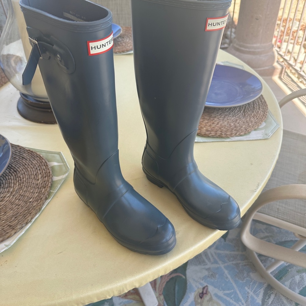 Hunter Blue Rain Boots